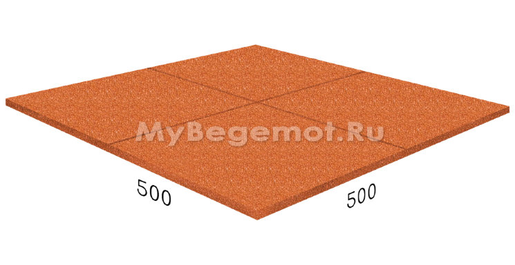 Резиновая плитка RUBBLEX STANDART, 50x50 см, коричневая