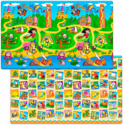 Коврик для ползания FunKids™ Big-15 «Мир Сказок / Азбука», двусторонний